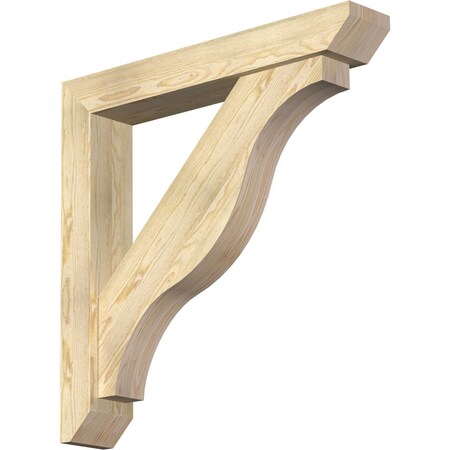 Ekena Millwork Funston Slat Rough Sawn Bracket w/ Offset Brace, Douglas Fir, 6"W x 36"D x 36"H BKT0604X36X36FST06RDF